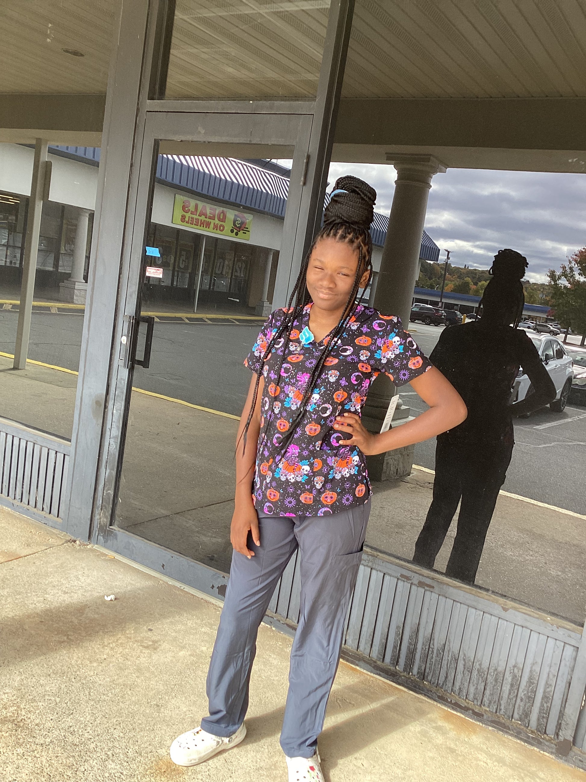 Print Top - Halloween Fairy Silver Glitter