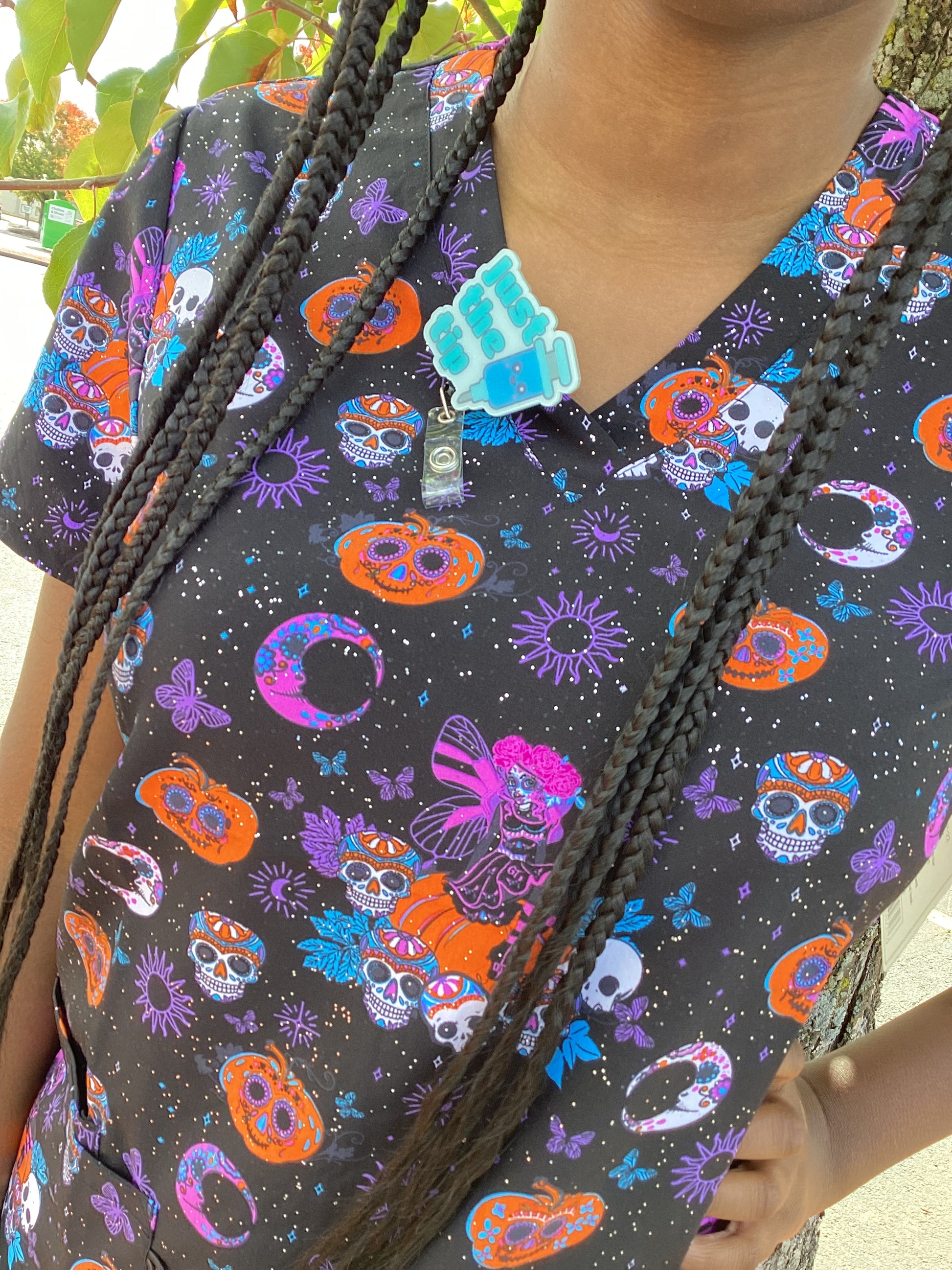 Print Top - Halloween Fairy Silver Glitter