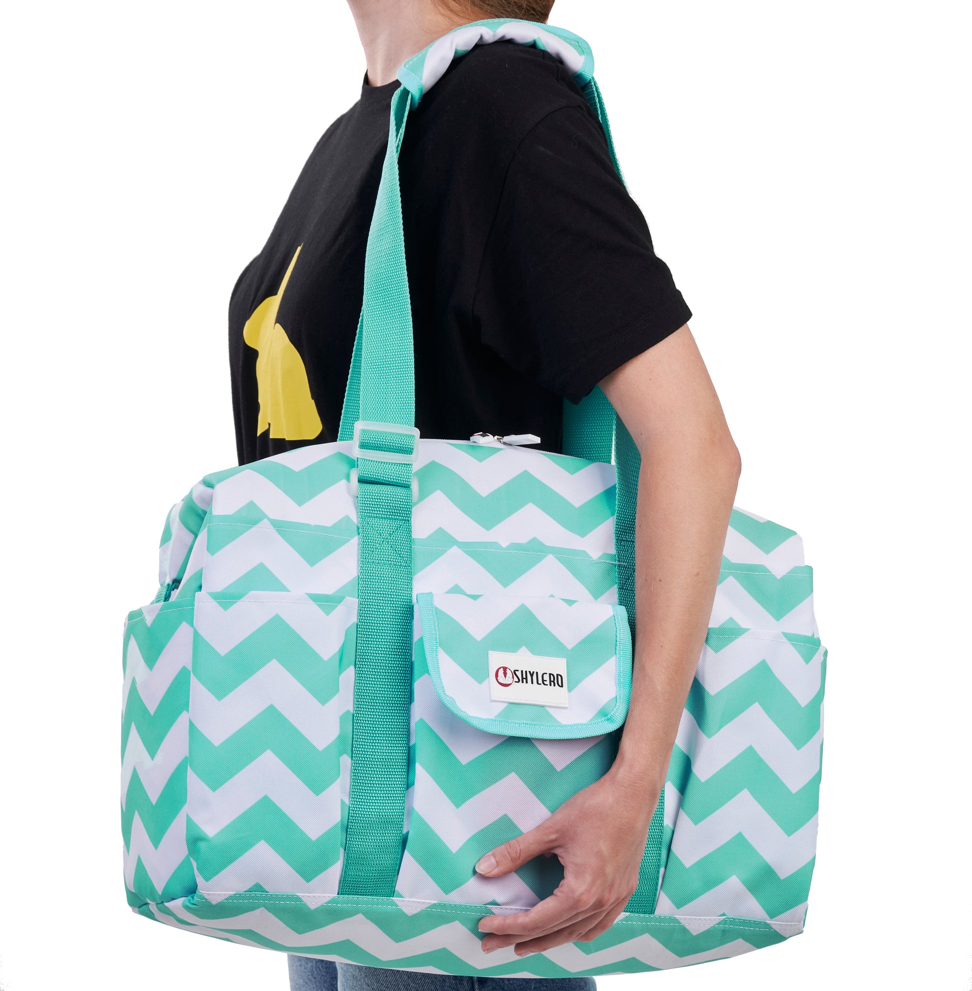 Multi-purpose Tote Bag Waterproof - Turquoise Green Chameleon