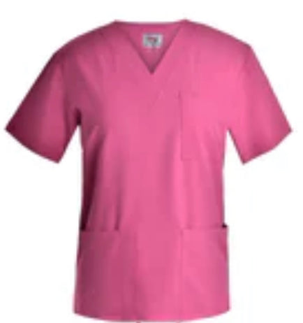 Beverly Hills Unisex Stretch Fuschia Scrub Top