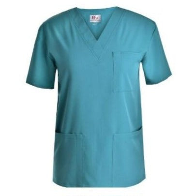 Beverly Hills Unisex Stretch Teal Scrub Top