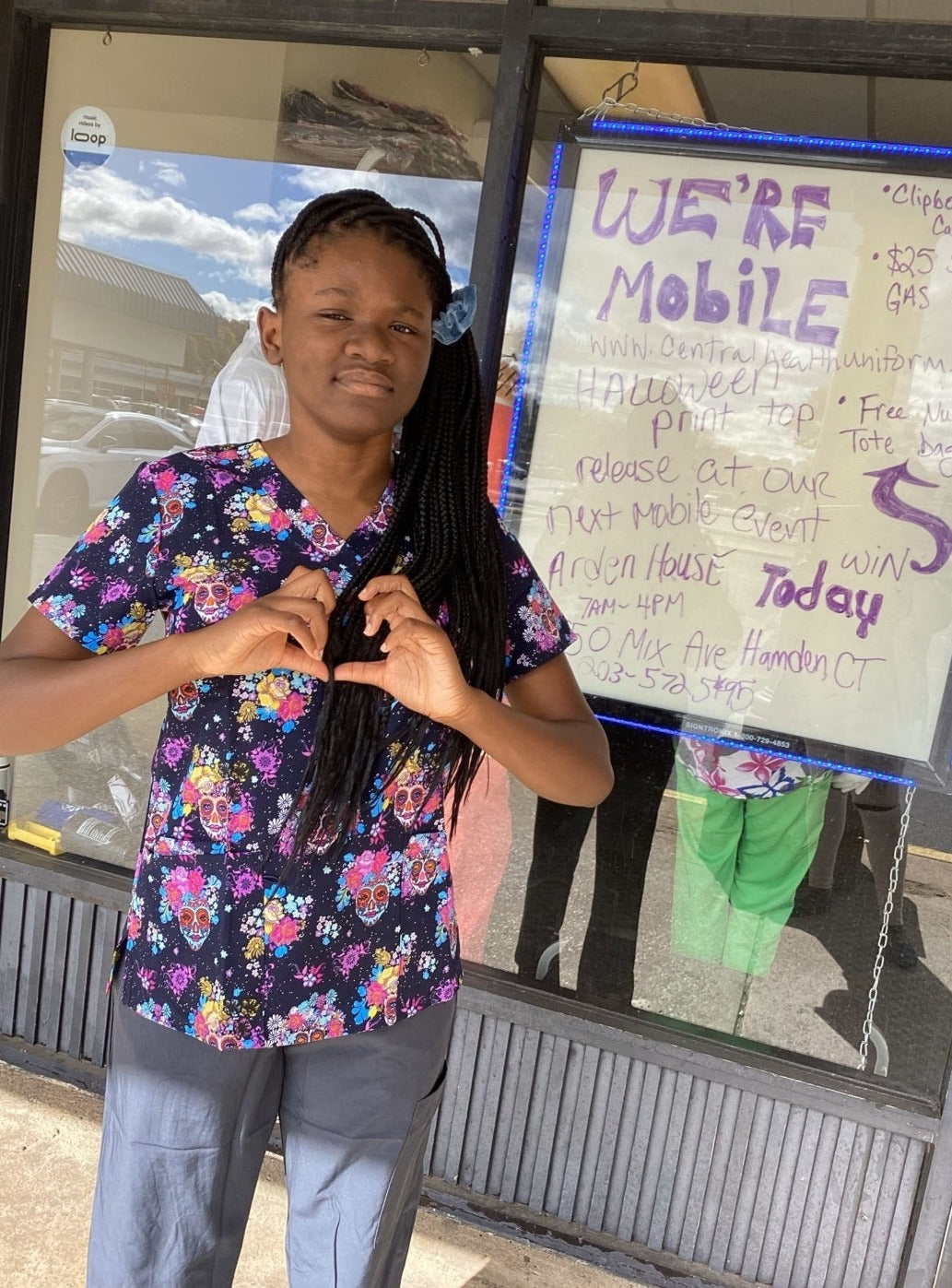 Print Top - El Dia de Muertas _ Silver Glitter