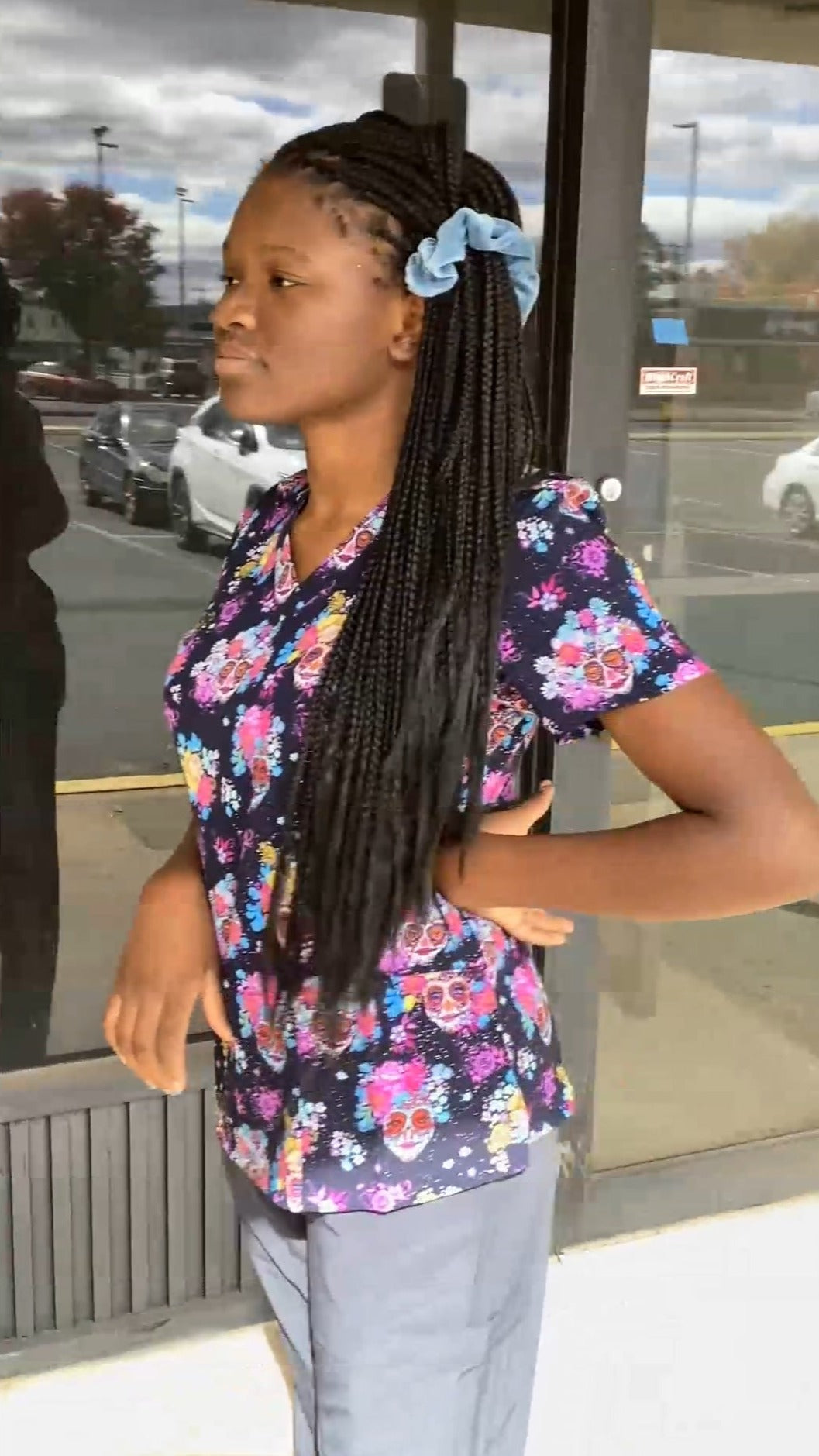 Print Top - El Dia de Muertas _ Silver Glitter