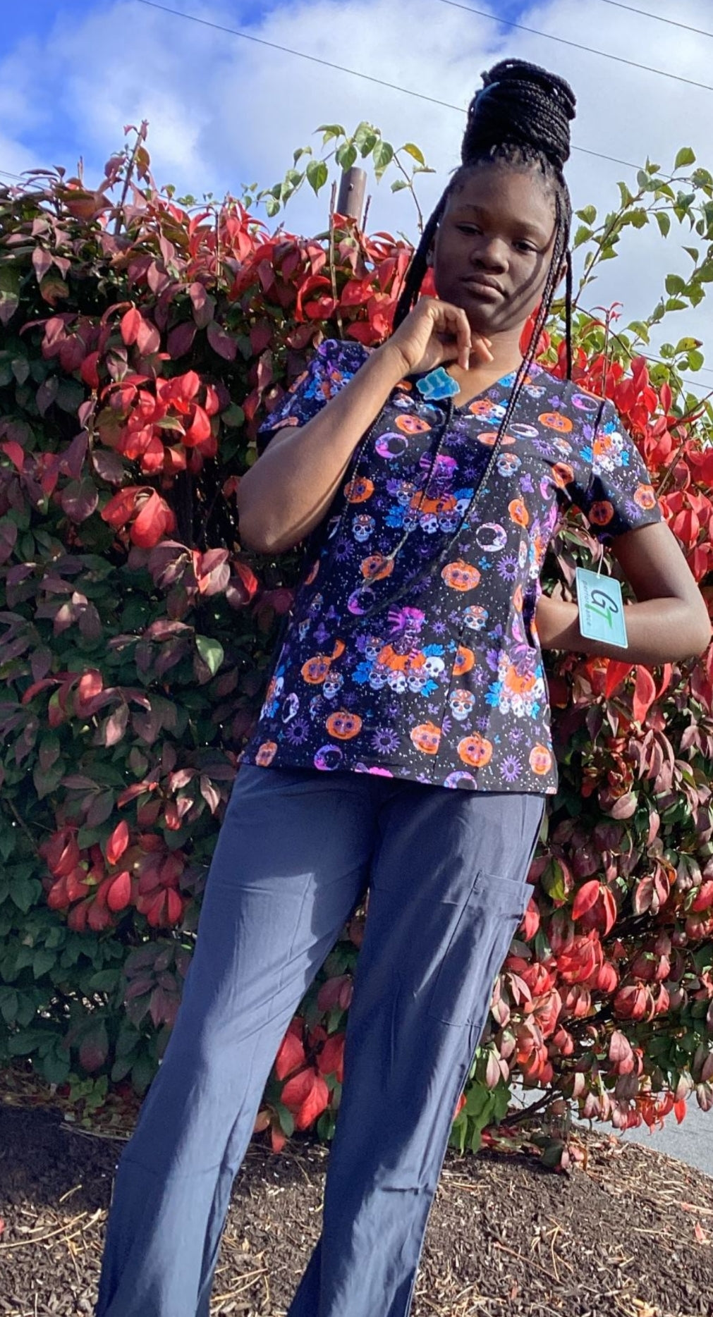 Print Top - Halloween Fairy Silver Glitter