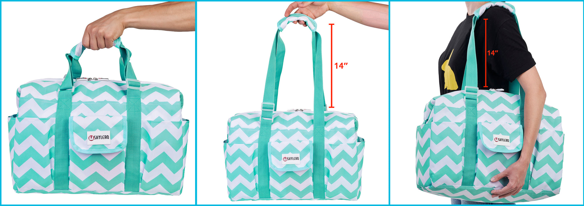 Multi-purpose Tote Bag Waterproof - Turquoise Green Chameleon