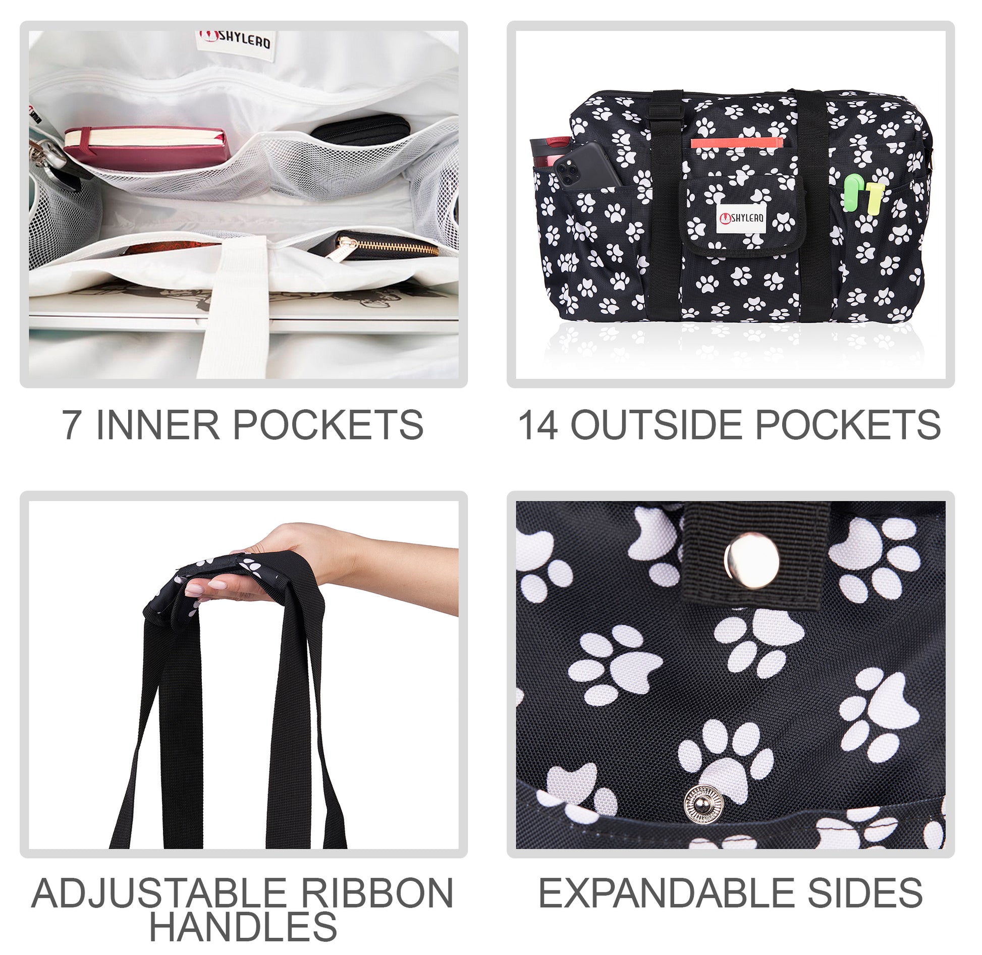 Multi-purpose Tote Bag Waterproof - Footprints