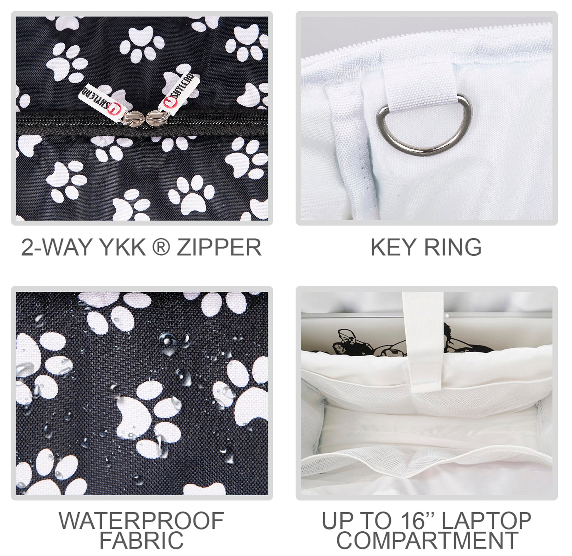 Multi-purpose Tote Bag Waterproof - Footprints