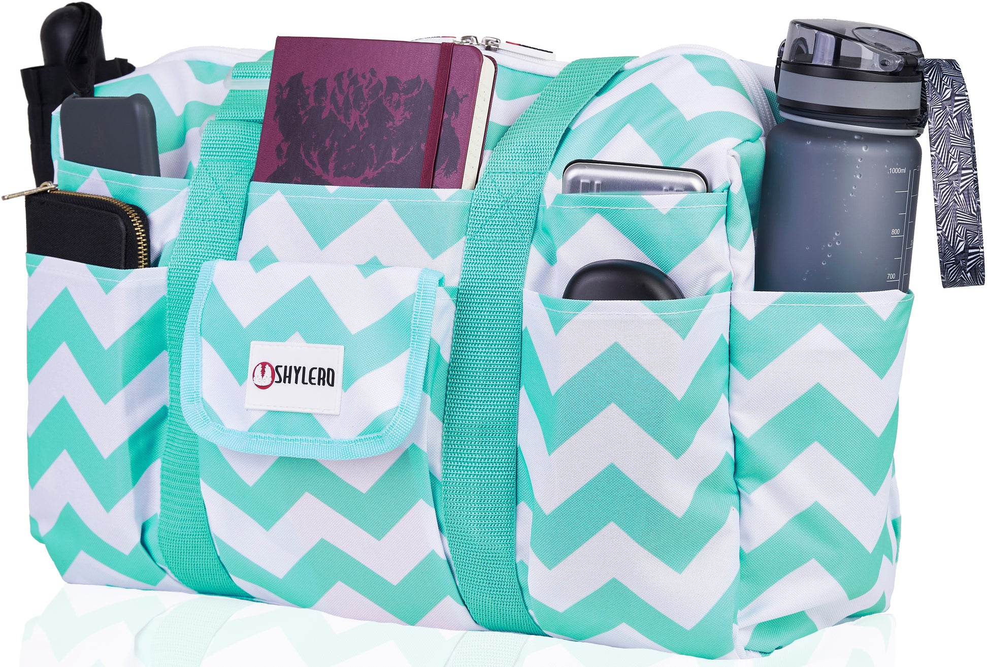 Multi-purpose Tote Bag Waterproof - Turquoise Green Chameleon