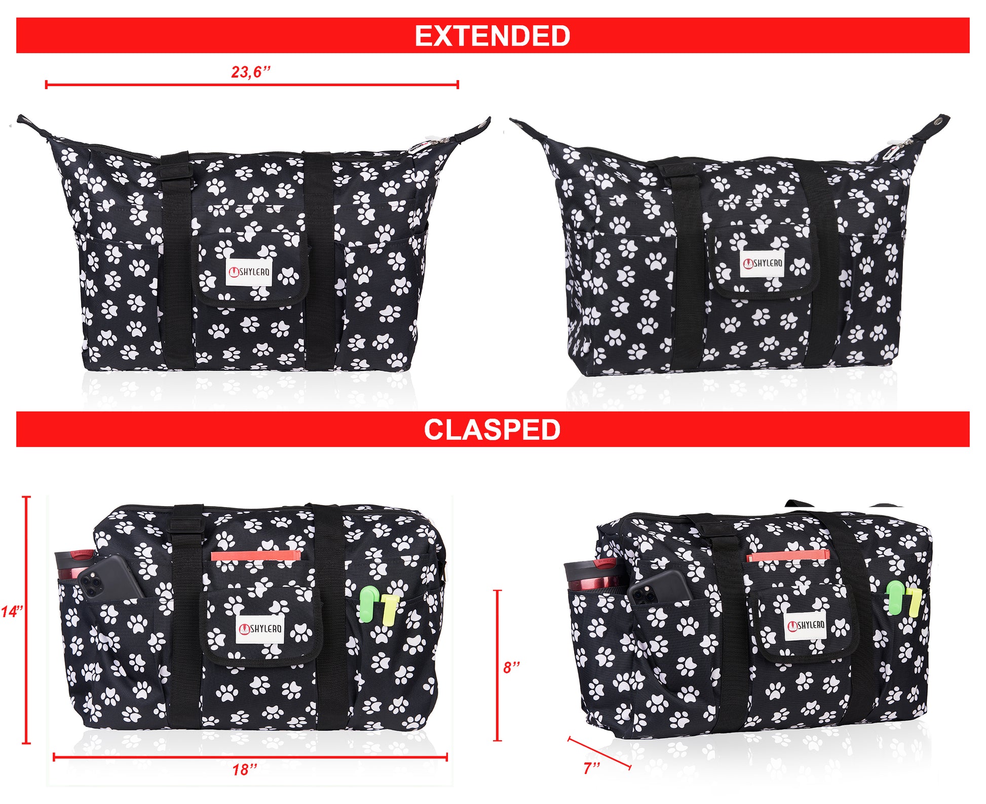 Multi-purpose Tote Bag Waterproof - Footprints