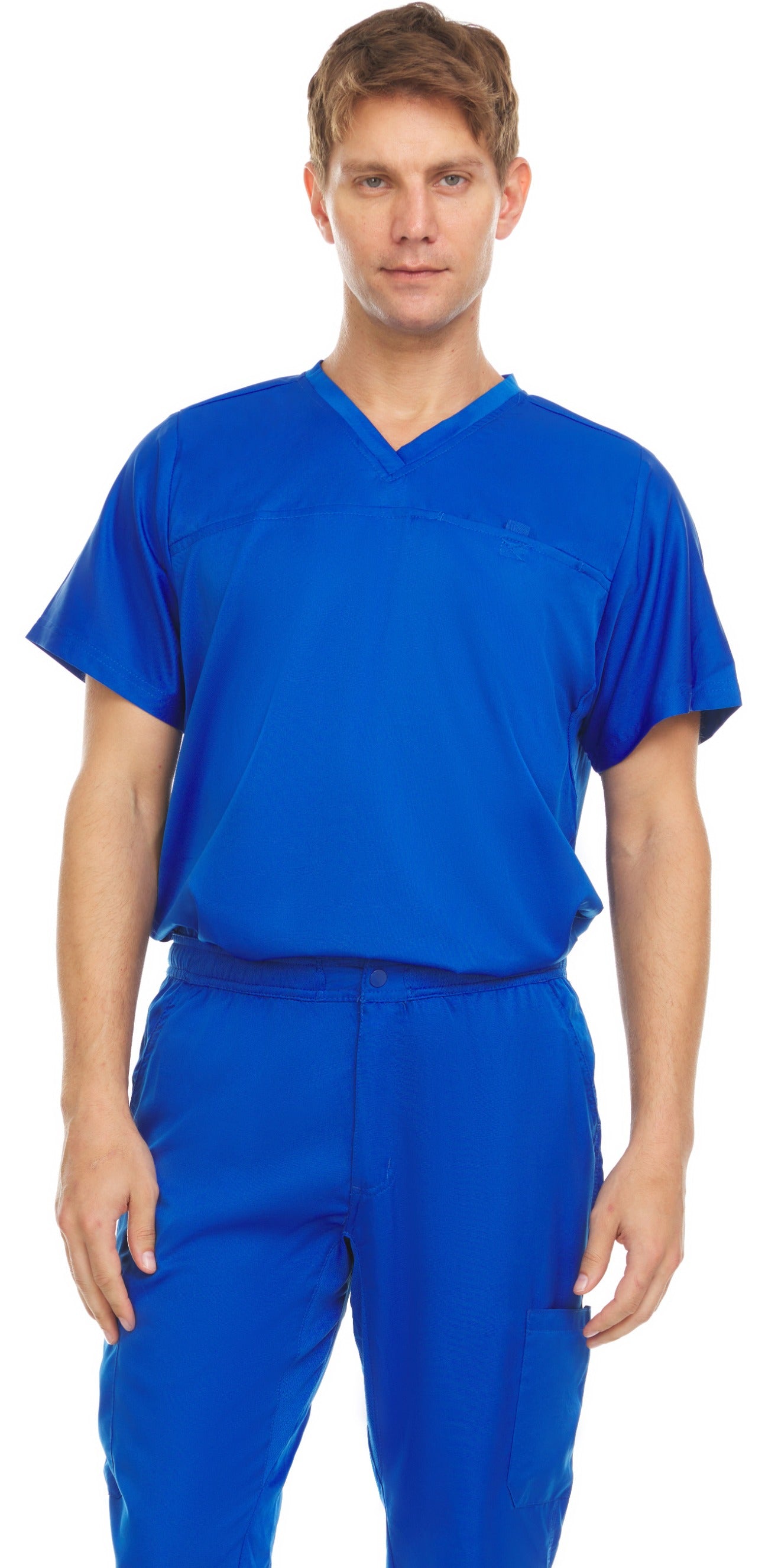 MediChic Men Royal Blue V-Neck Top - Kevin