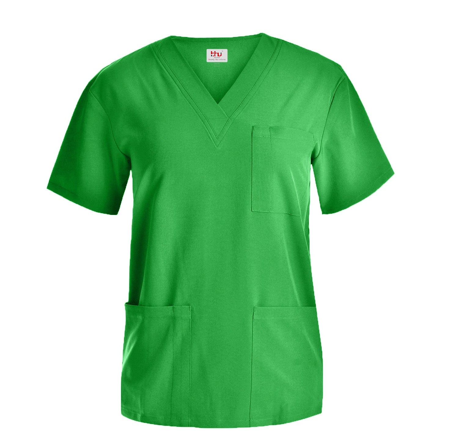 Beverly Hills Unisex Apple Green Stretch Scrub Top