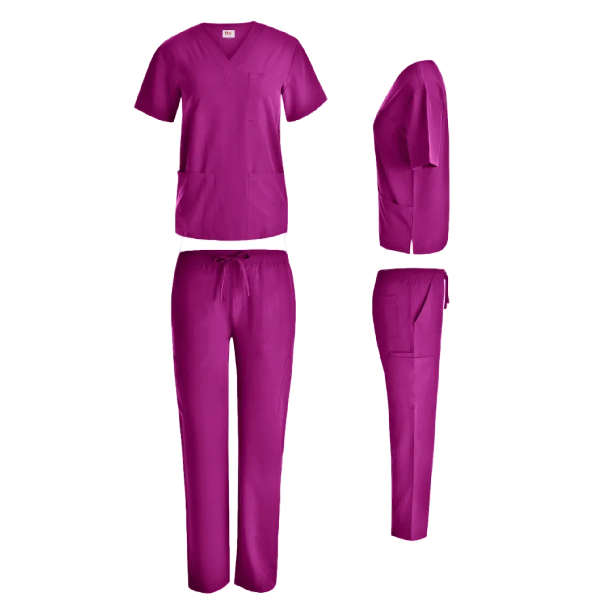 Beverly Hills Unisex Berry Stretch Scrub Set