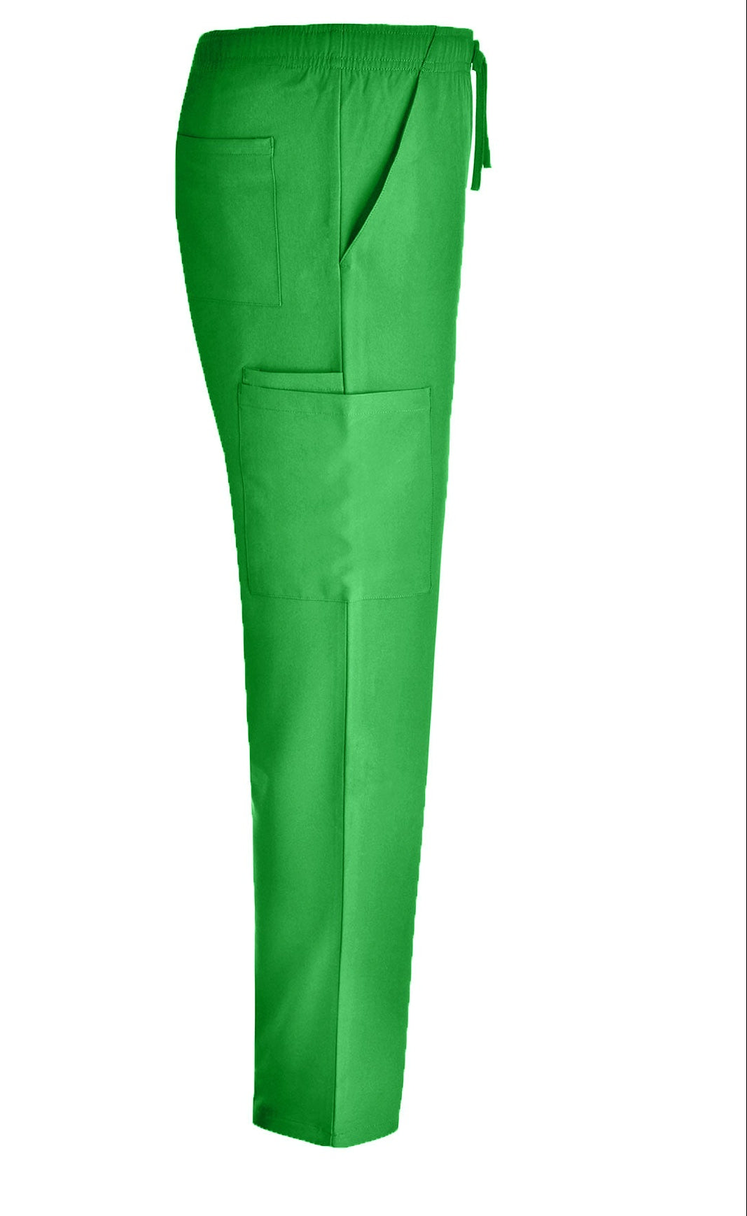 Green medical scrub pants on a white background