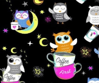 Print Top - Black Night Owl