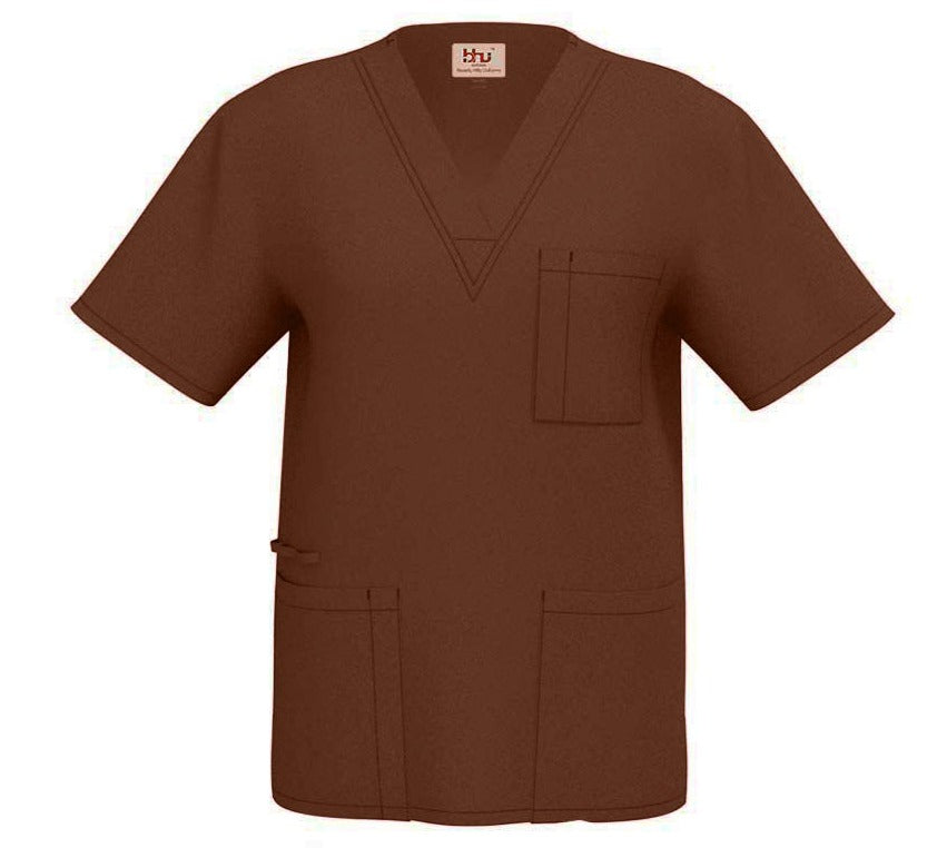Beverly Hills Brown Jogger Stretch Scrub Top
