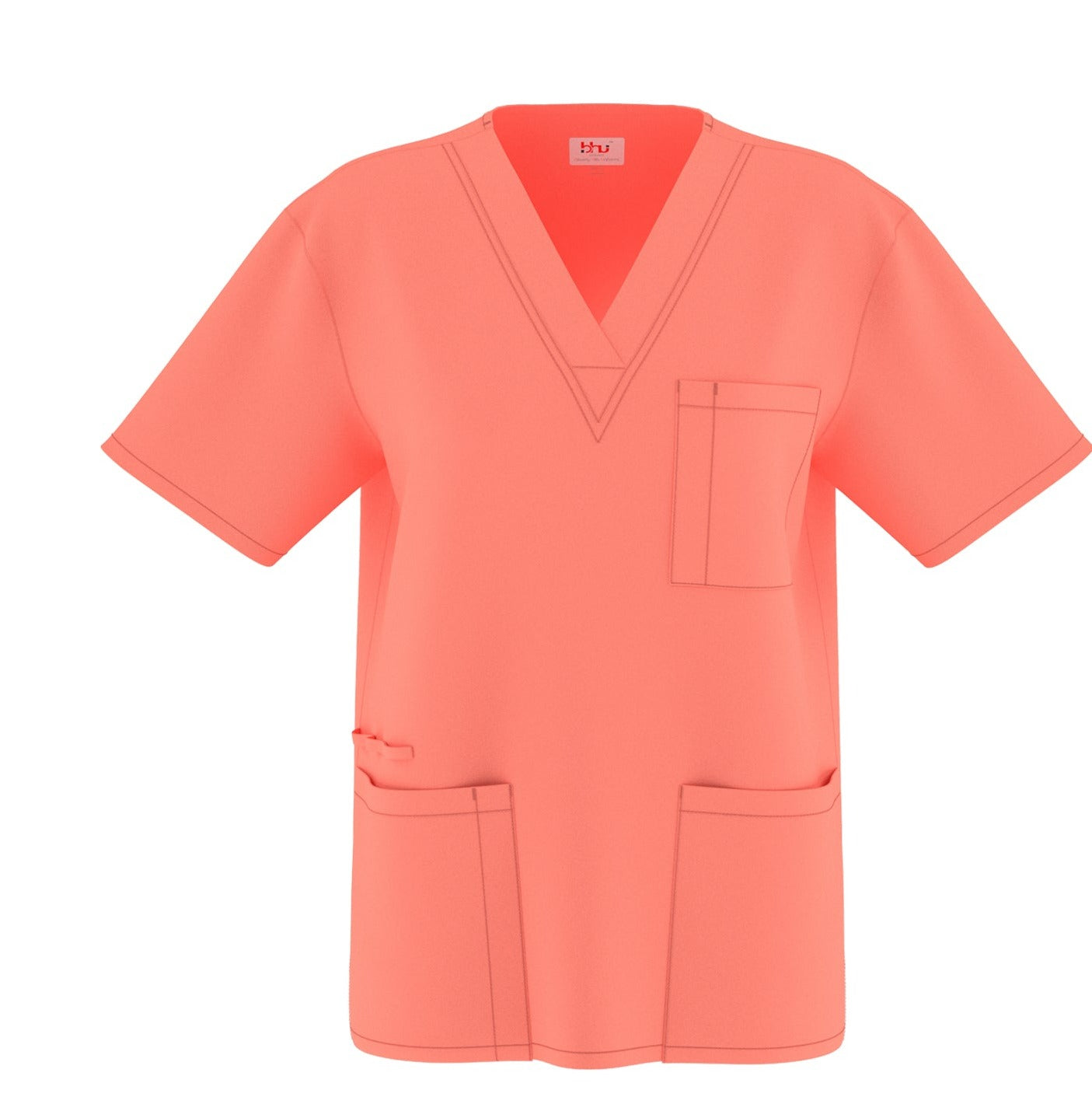 Beverly Hills Tangerine Jogger Stretch Scrub Top