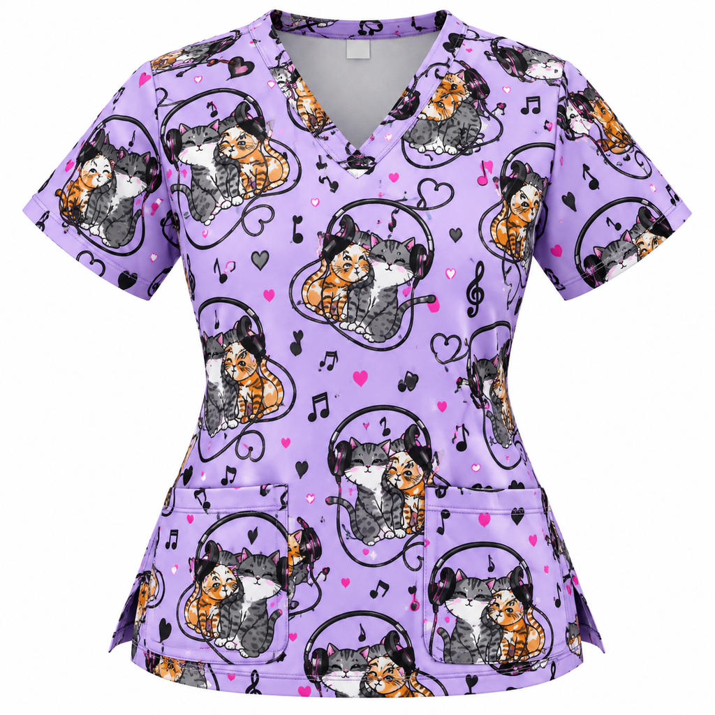 Print Top Purple Paws To My Beat