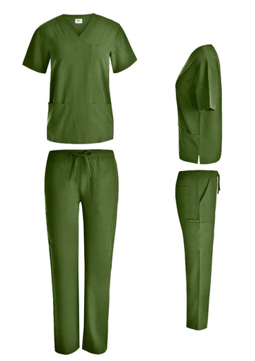Beverly Hills Unisex Stretch Olive Scrub Top