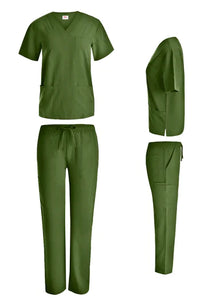 Beverly Hills Unisex Stretch Olive Scrub Top