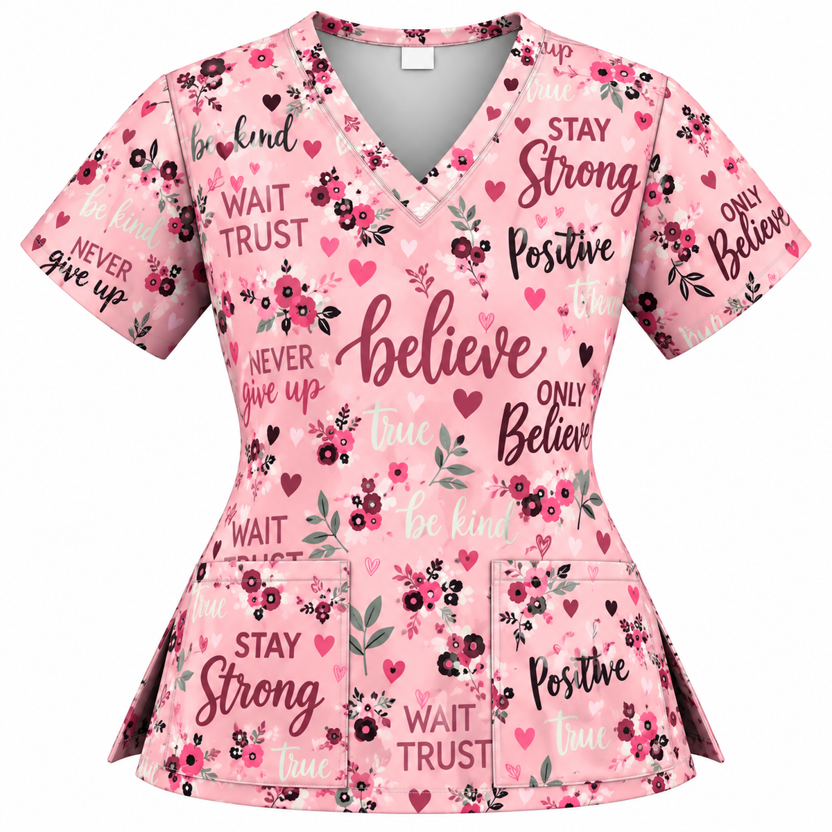 Print Top - Motivational Floral Plus Size