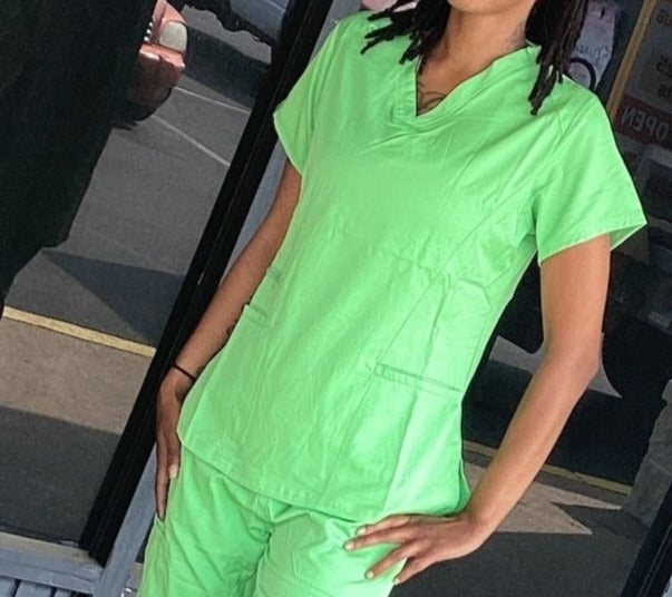 Medichic Green Apple V-Neck Zipper pants - Ruth