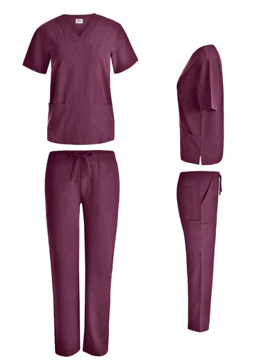 Beverly Hills Unisex Stretch Wine Scrub Top