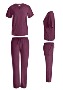 Beverly Hills Unisex Stretch Wine Scrub Top