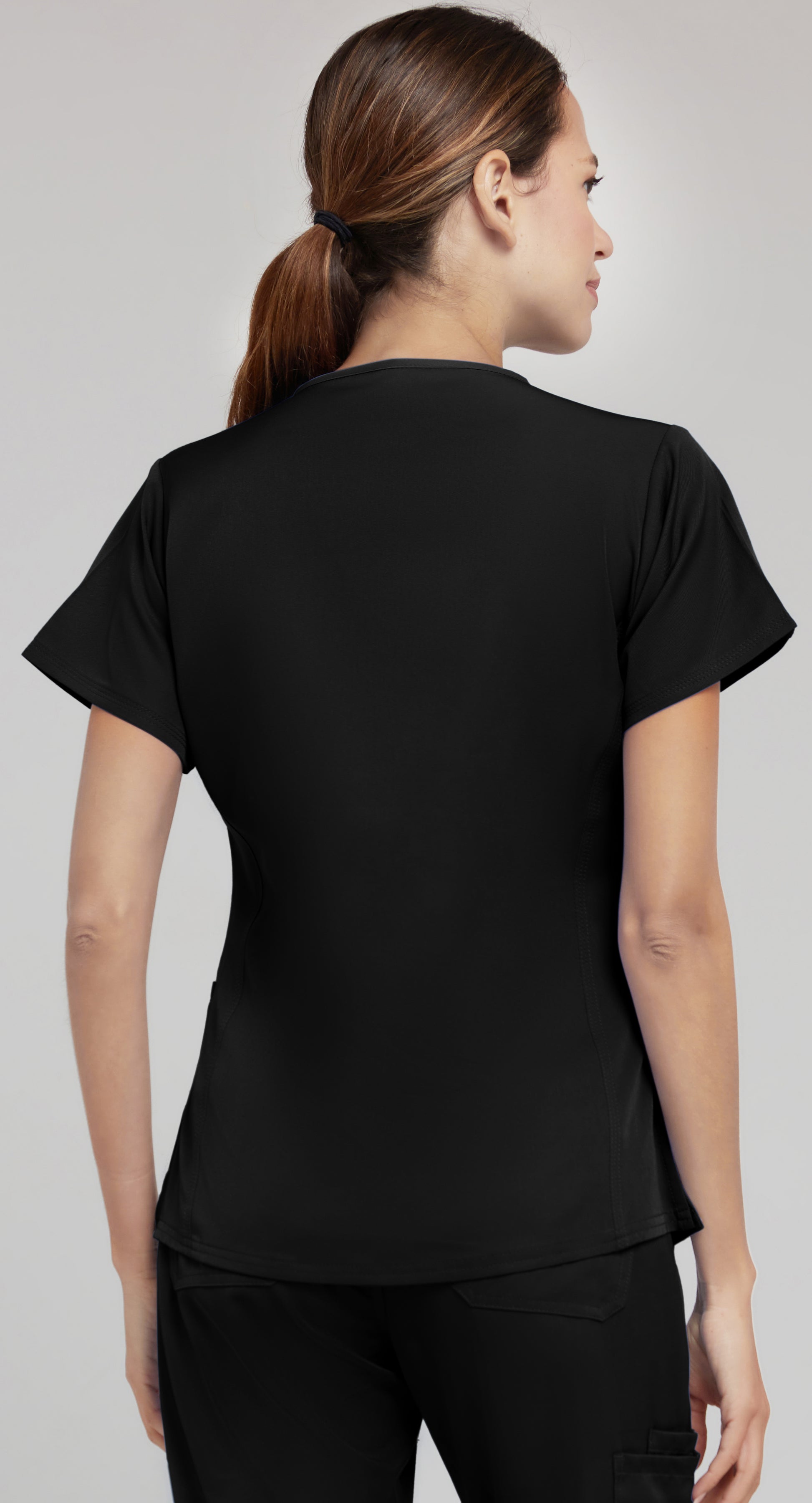 MediChic Black Women's Scrub Top