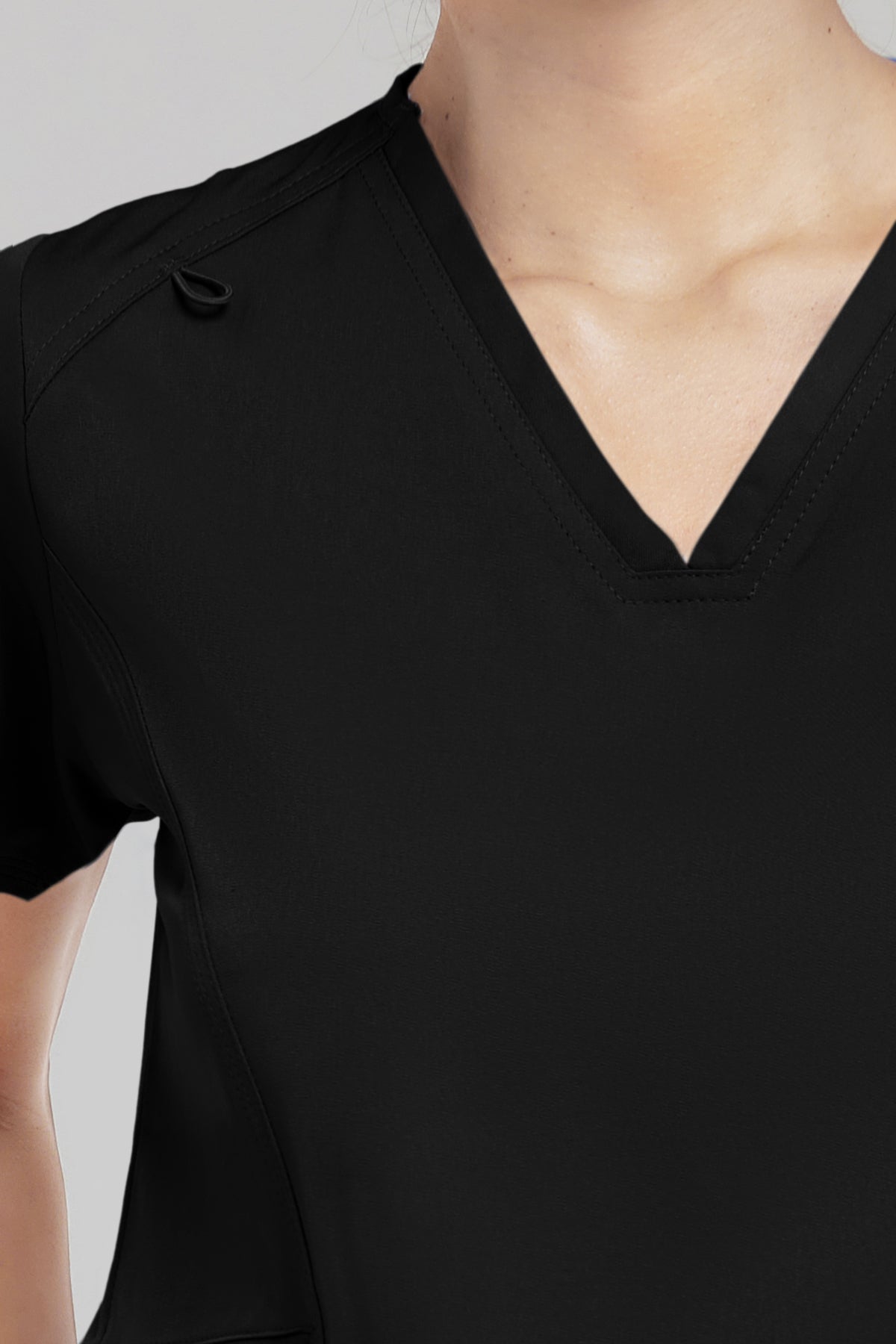 MediChic Black Women's Scrub Top