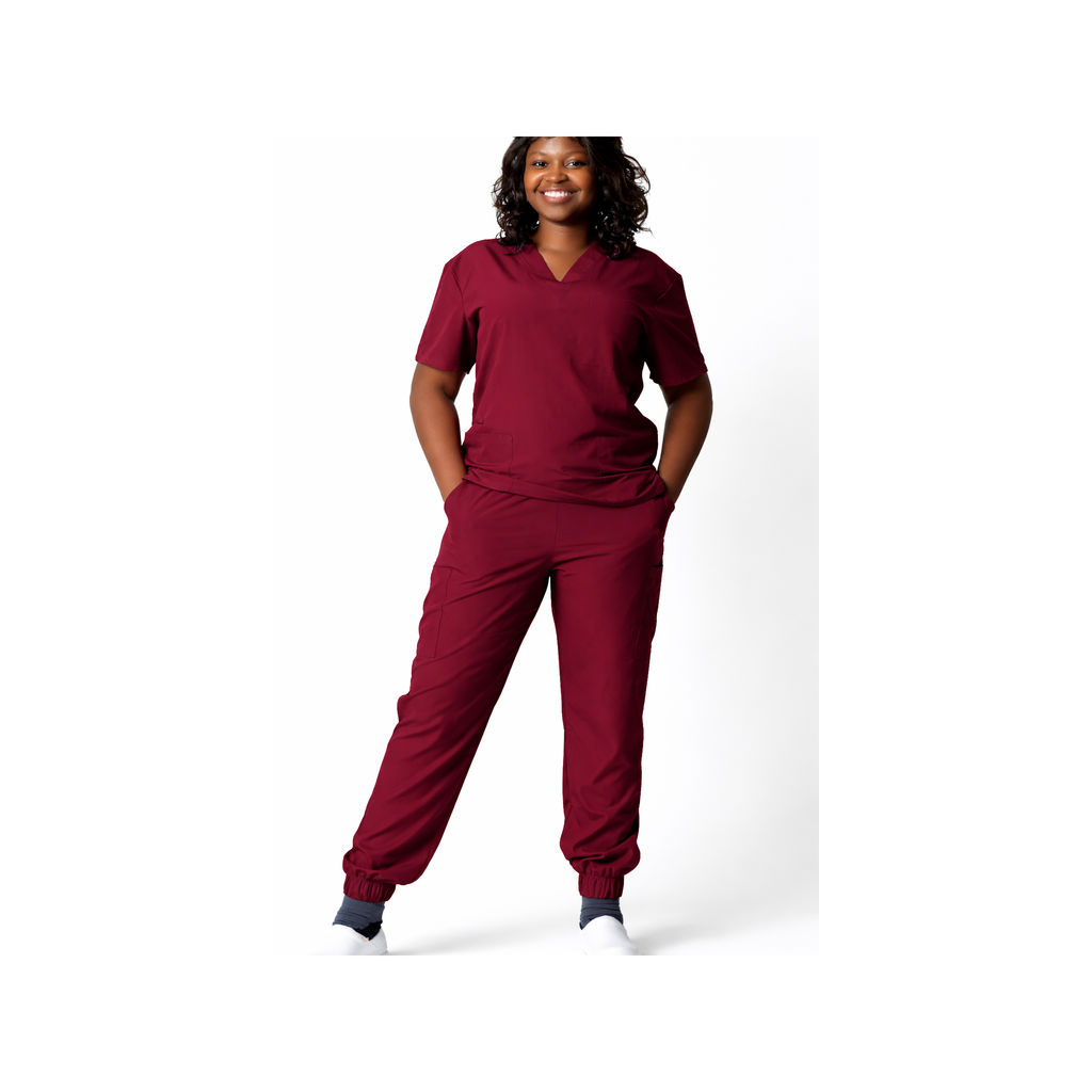 Beverly Hills Unisex Wine jogger Stretch Scrub Set