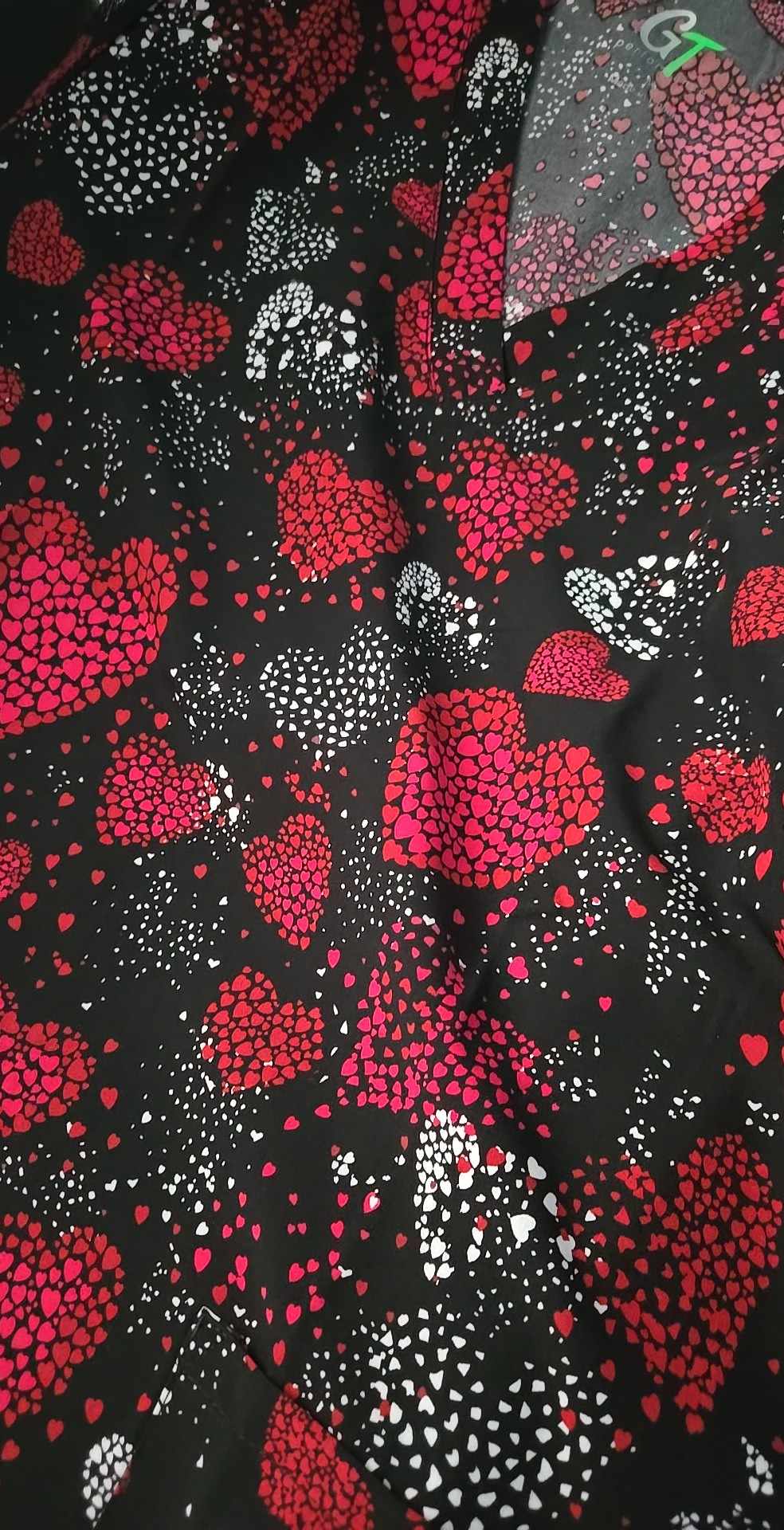 Print Top - Red White Hearts