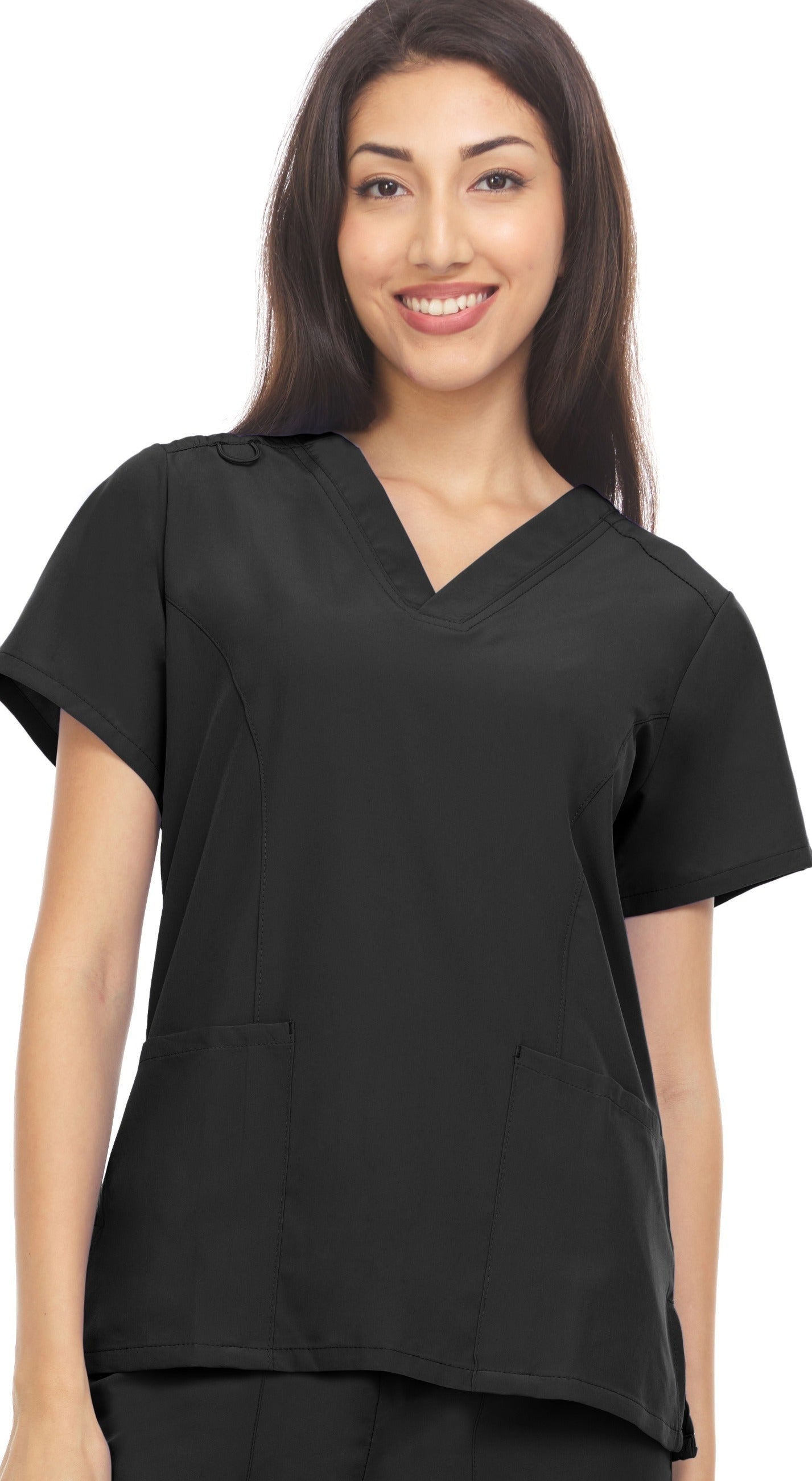 Hey 4-Way Stretch V-Neck Top - Black