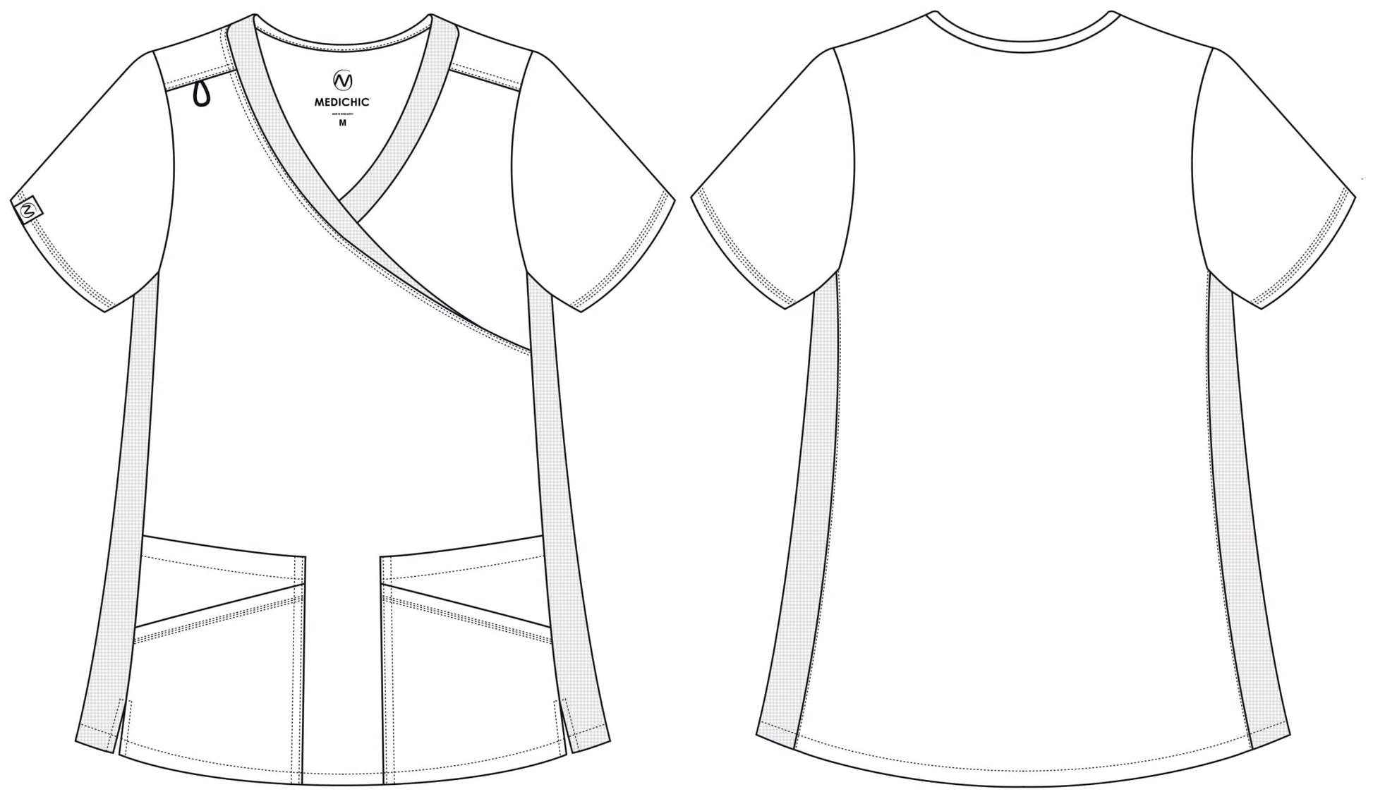 Medichic Teal Mock Wrap Top - April