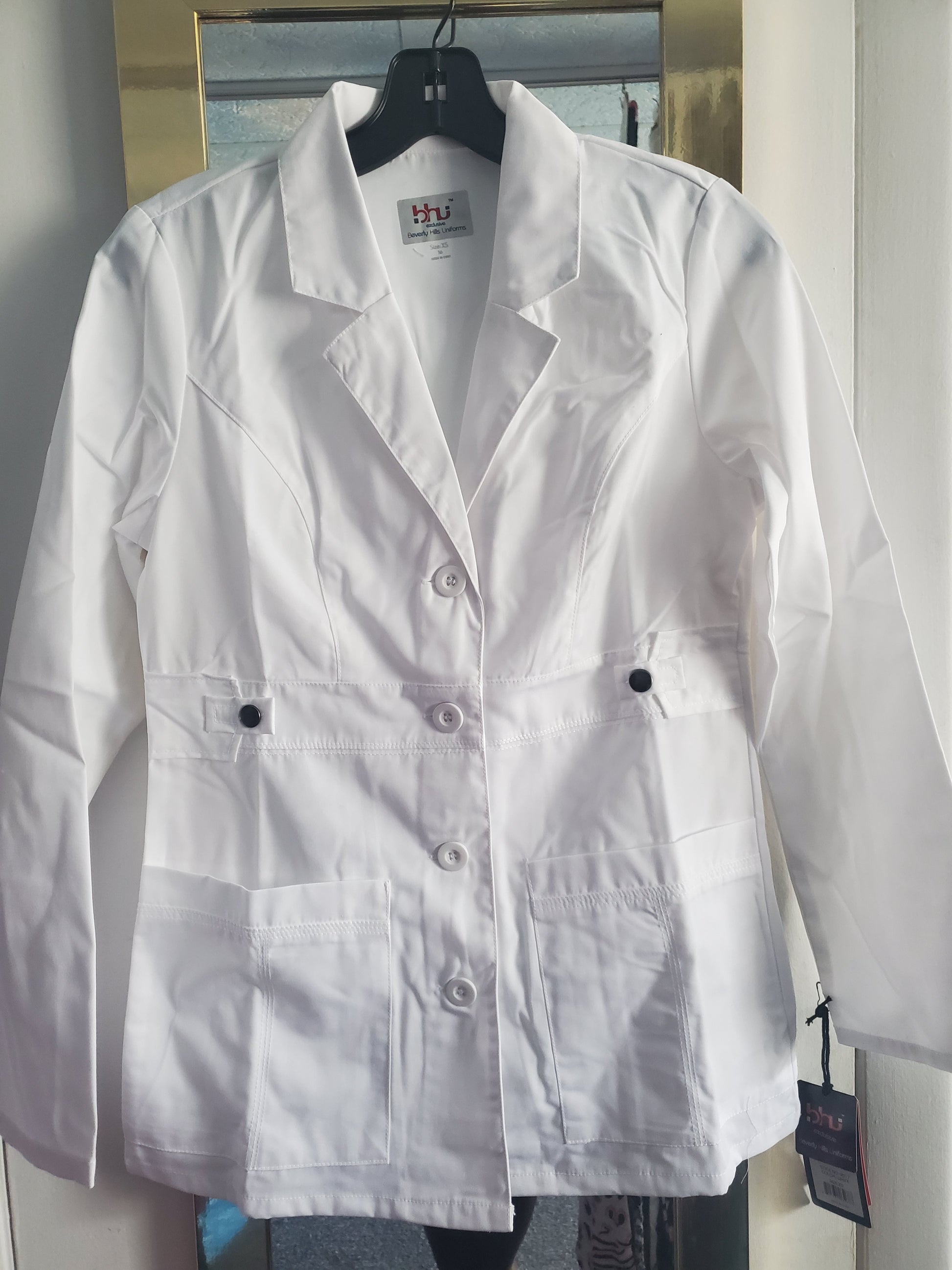 BH White Tab Waist Lab Coat