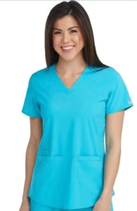 Women's Serena V-Neck Racerback Shirttail Solid Scrub Top