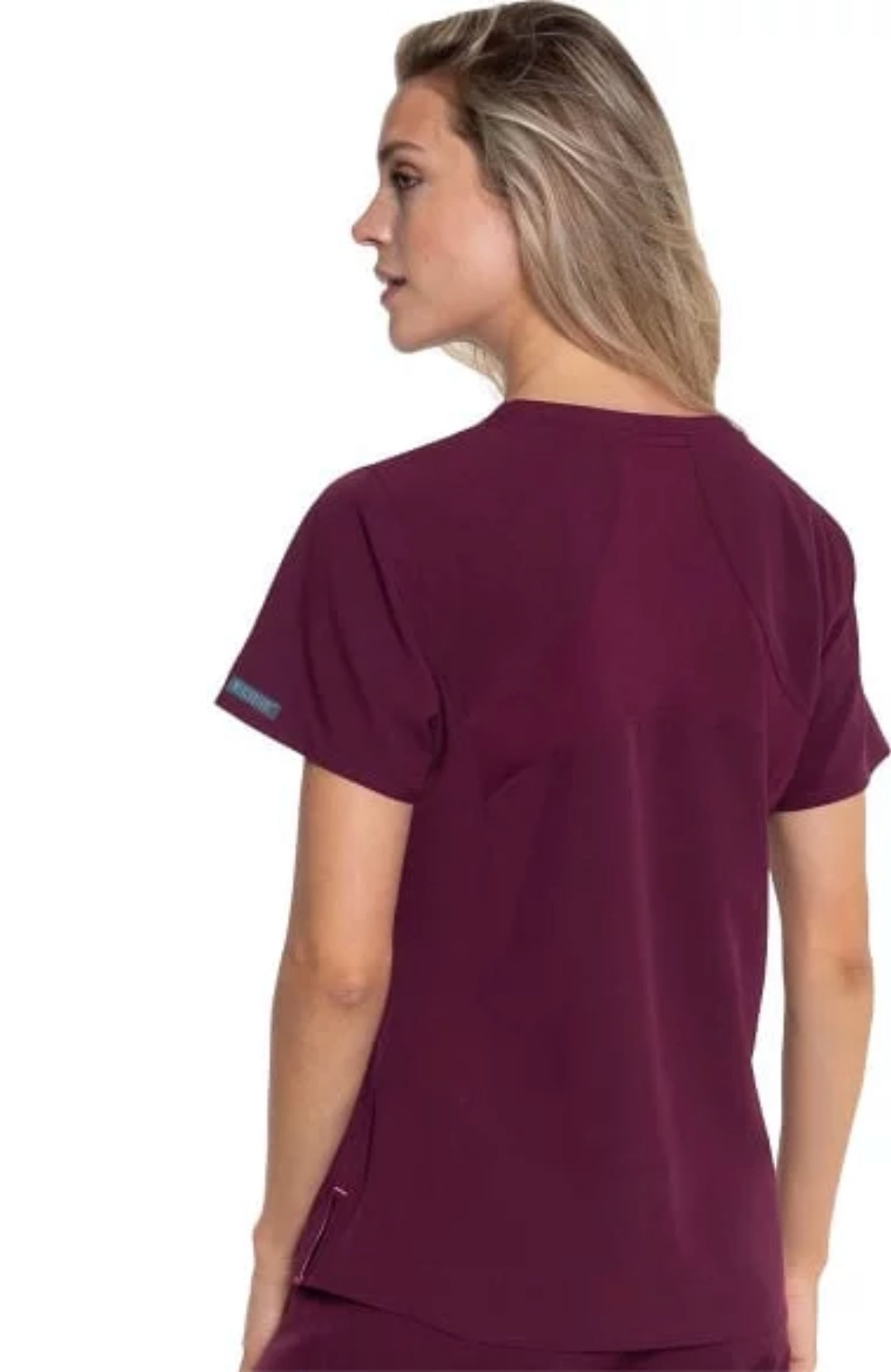 Women's Serena V-Neck Racerback Shirttail Solid Scrub Top