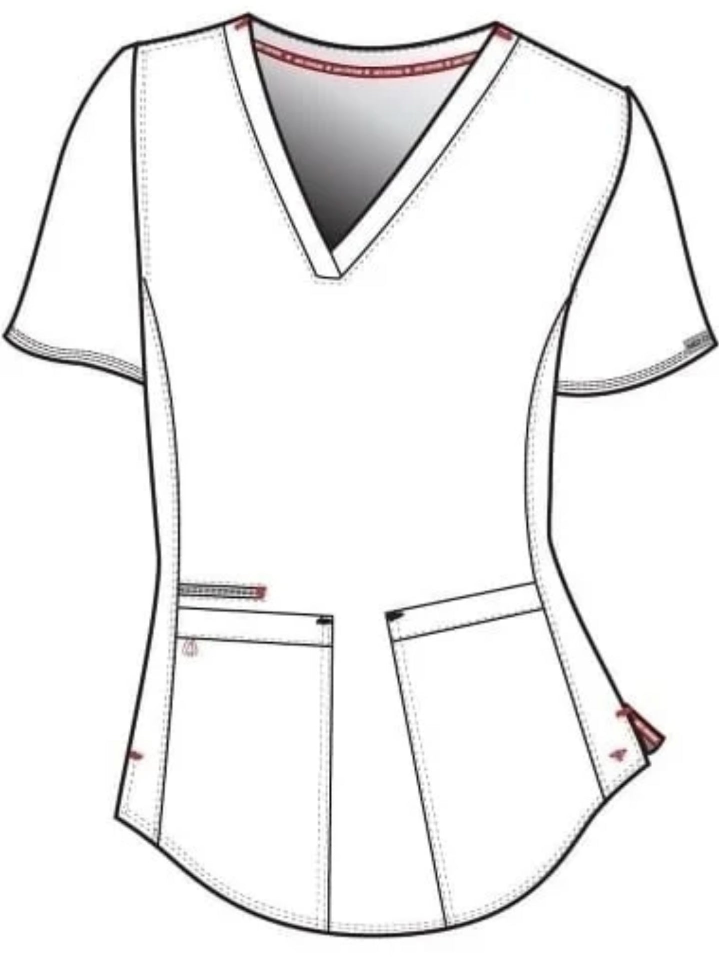 Women's Serena V-Neck Racerback Shirttail Solid Scrub Top