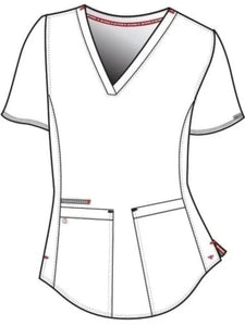 Women's Serena V-Neck Racerback Shirttail Solid Scrub Top